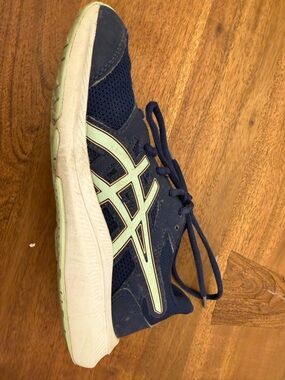 Asics Navy Sneakers with Mint Accents - Kids